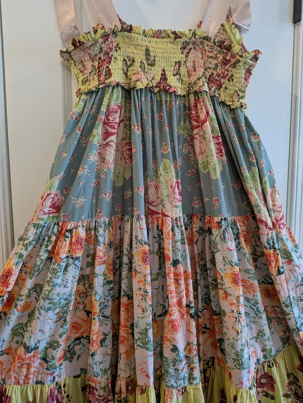 Free People Bluebell Maxi Dress Size L Cottagecore Whimsical Garden Floral Fairy - Picture 13 of 16